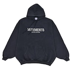 【VETEMENTS】LIMITED EDITION CRYSTAL LOGO HOODIE BLACK XS