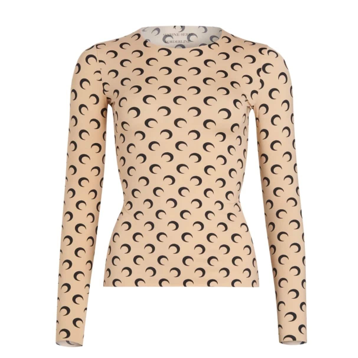 【MARINE SERRE】REGENERATED ALL OVER MOON JERSEY SECOND TAUPE XS