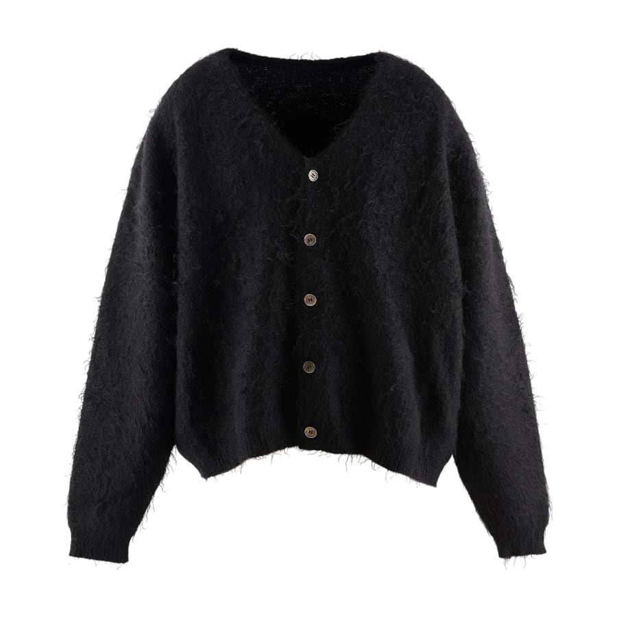 SAINT MICHAEL】SM-A23-0000-044/CARDIGAN/MOHAIR(BLACK)(XL BLACK