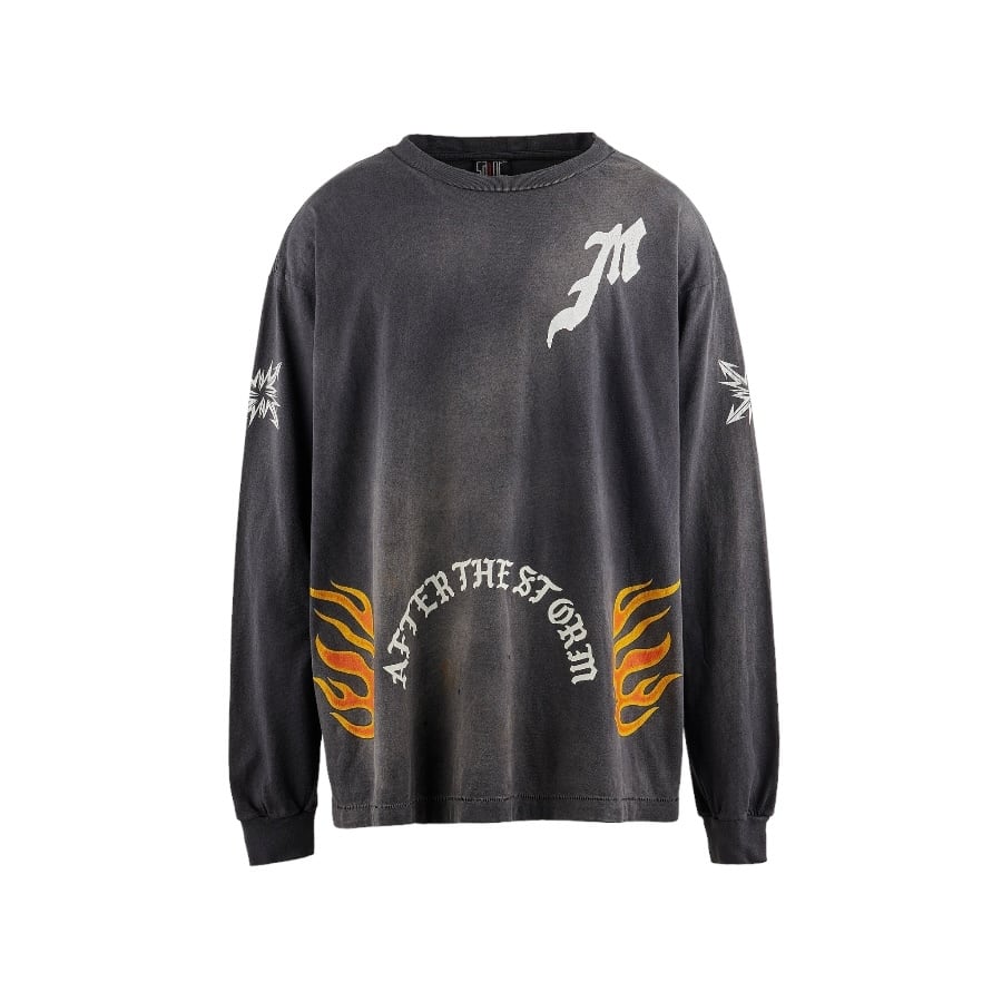 【SAINT MICHAEL】SM-YS8-0000-015/LS TEE/M/BLACK BLACK XXXL