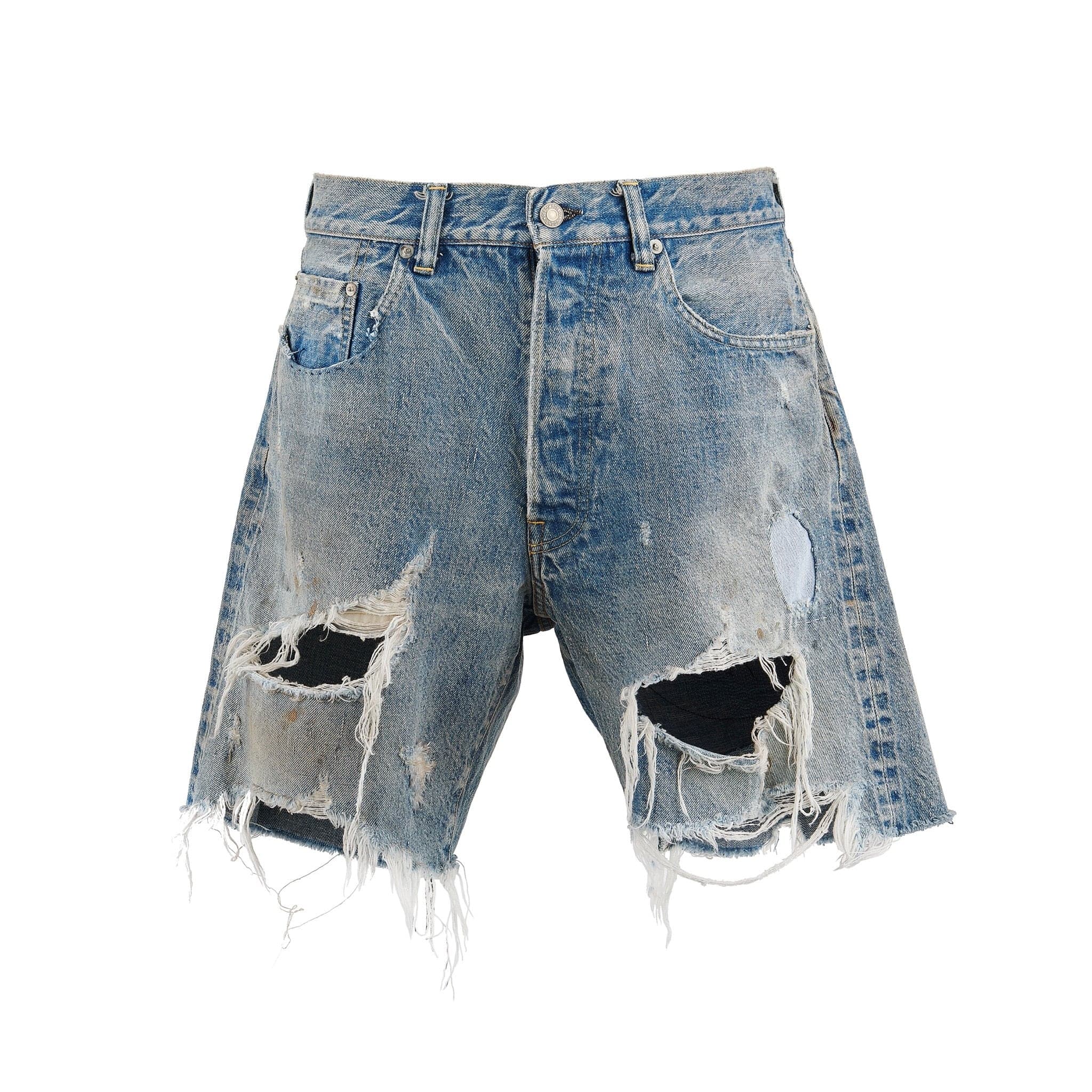 【SAINT MICHAEL】SM-YS8-0000-054/DENIM SHORTS/DAMAGE/BLUE BLUE S