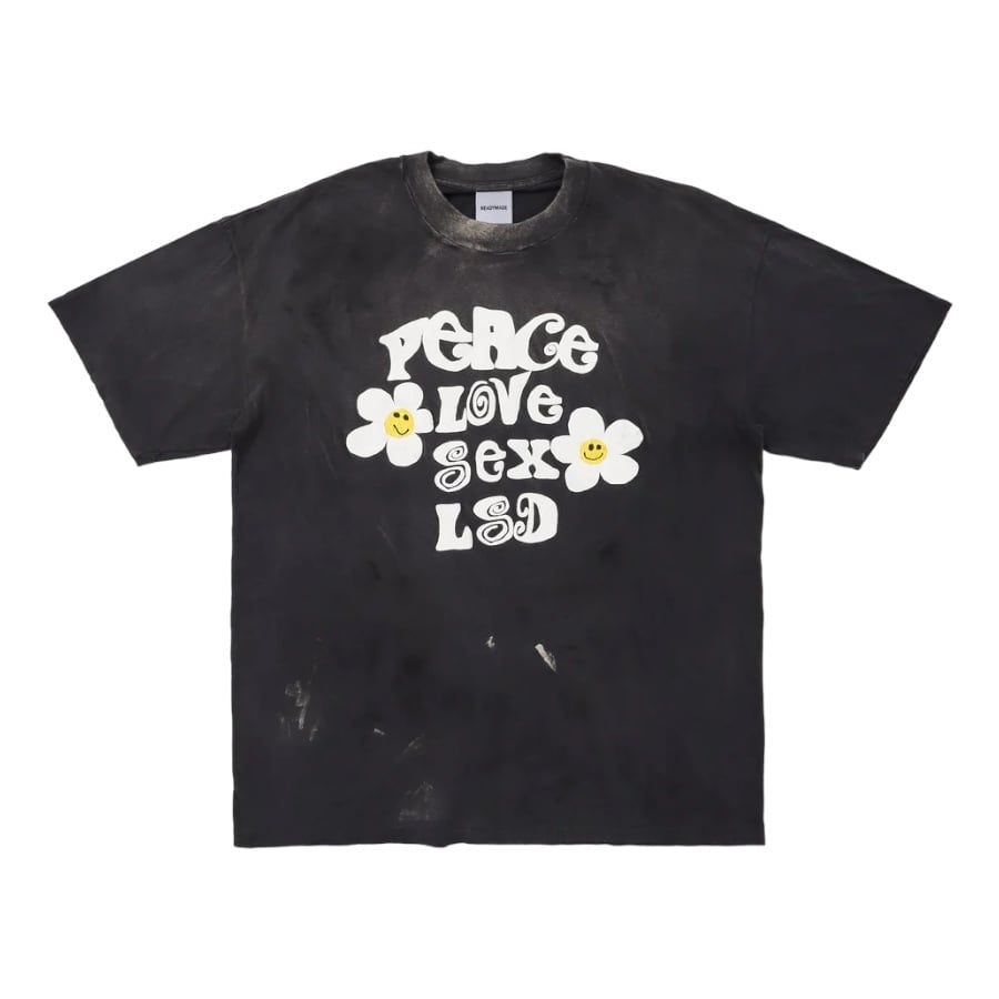 【READYMADE】RE-CO-BK-00-00-280/SS T-SHIRT PEACE/BLK BLACK XL