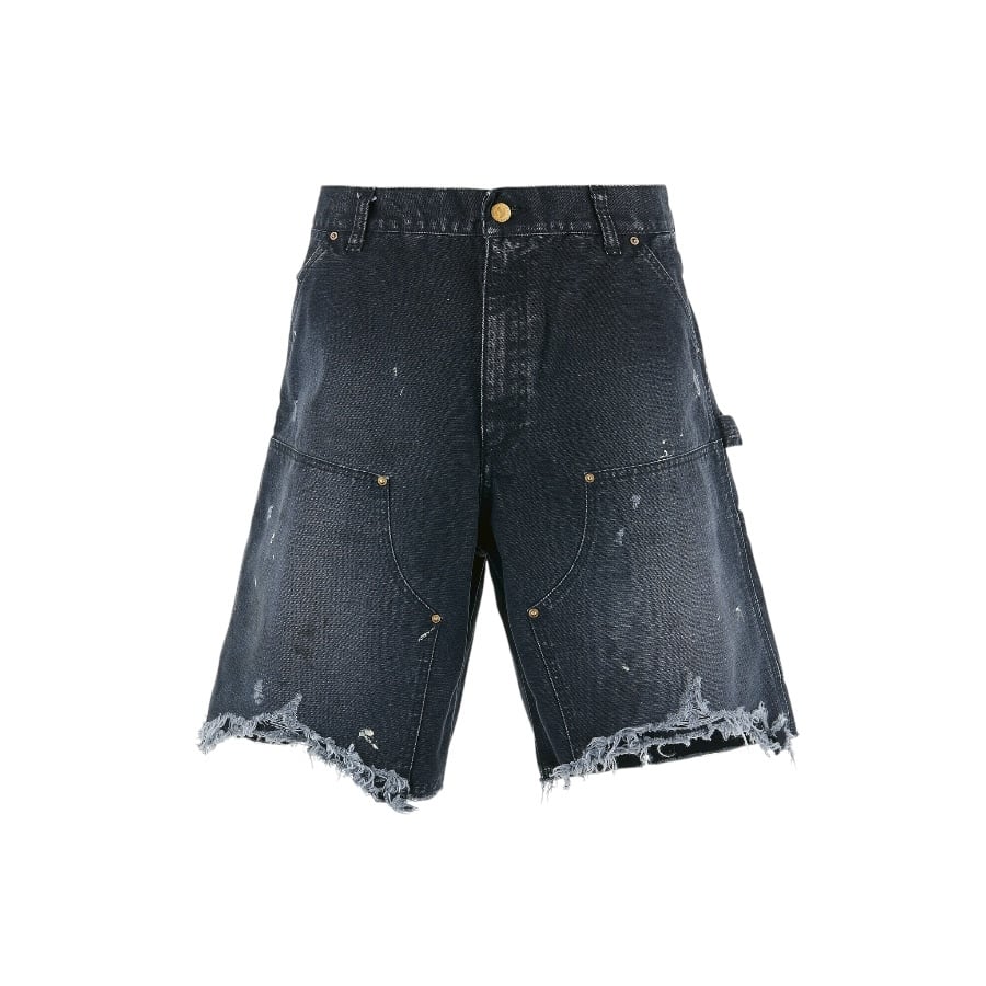 【SAINT MICHAEL】SM-HR8-0000-071DOUBLE KNEE SHORTS BLACK L