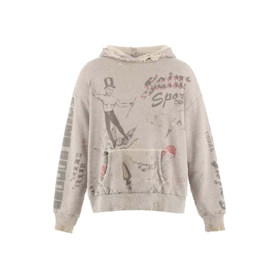 【SAINT Mxxxxxx】SM-HR1-0000-C31/ALX_HOODIE/DRAWING/GRAY GREY XL