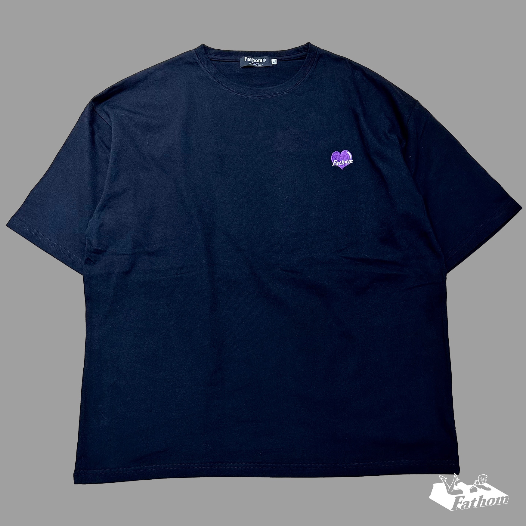 Fm heart  BIG TEE hrsm BLACK BLACK XL