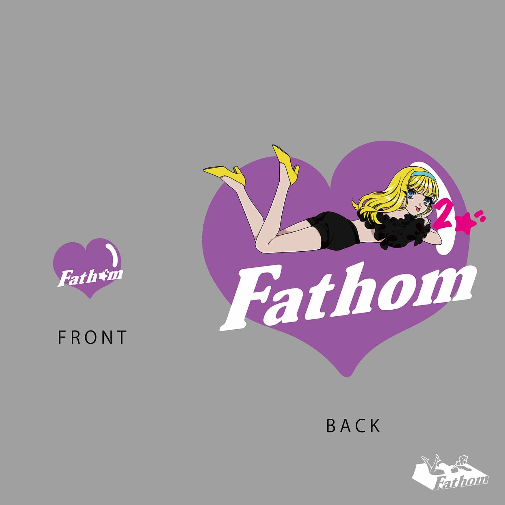 Fm heart  BIG TEE hrsm BLACK BLACK XL