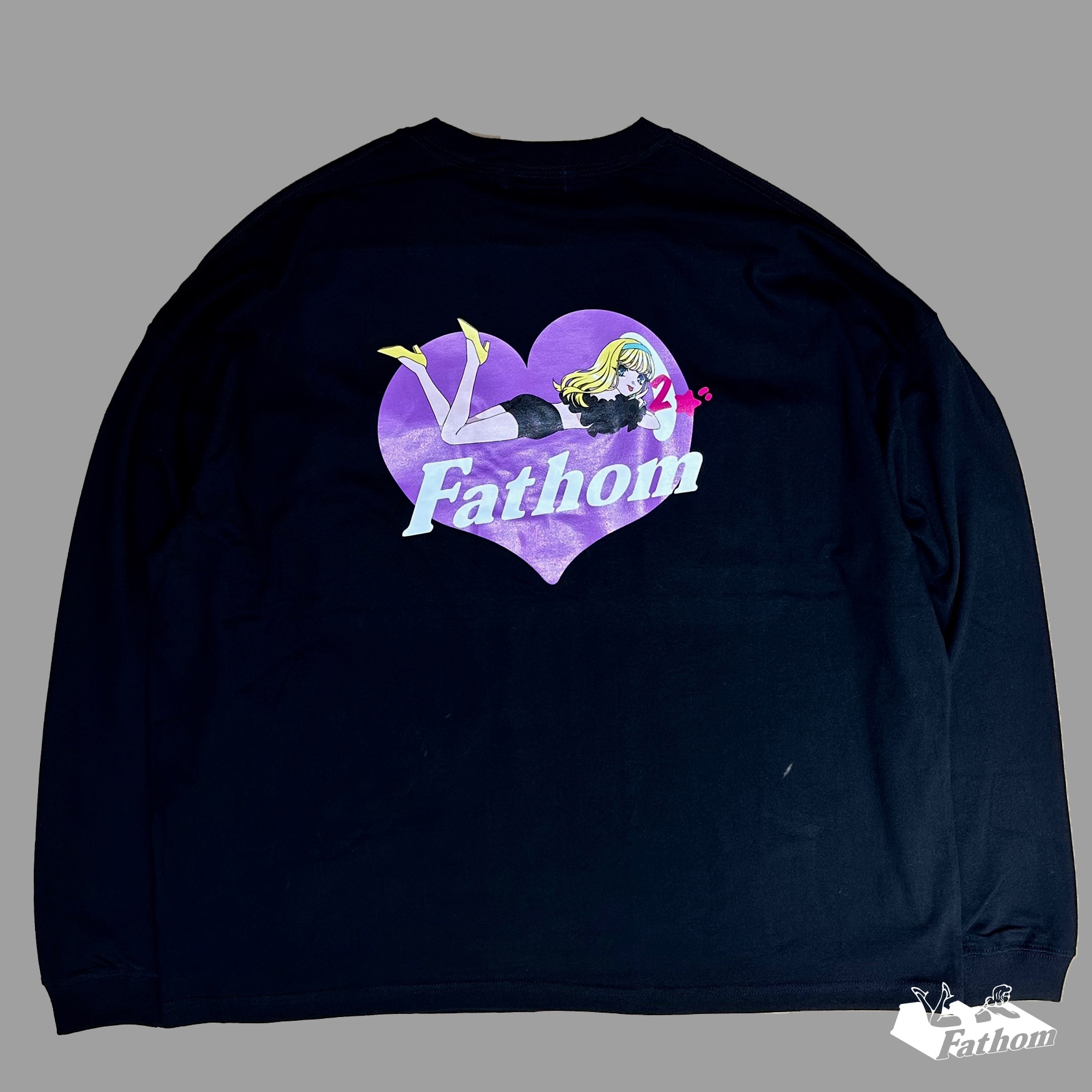 Fm heart BIG L/S hrsm BLACK BLACK XL