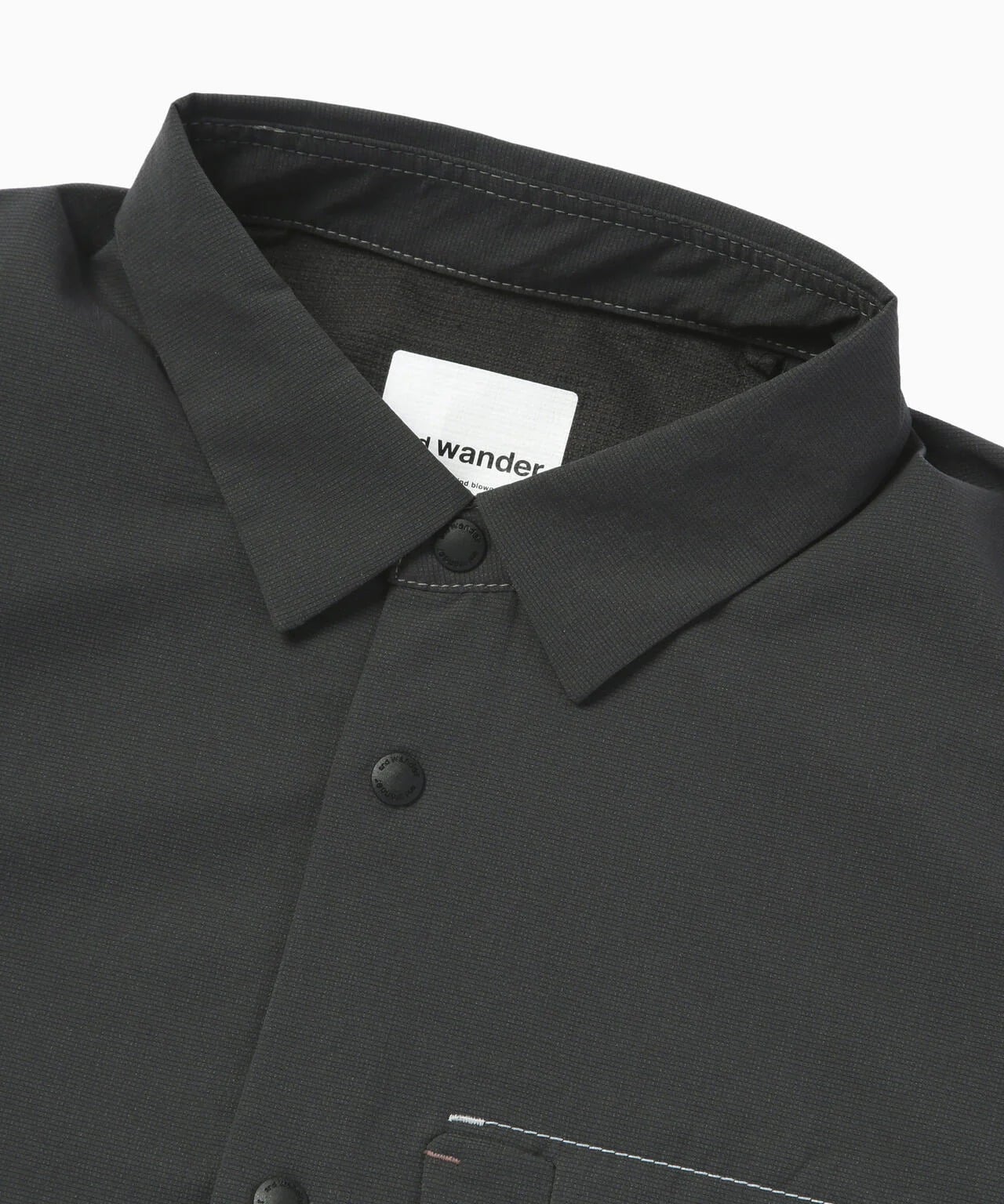 and wander ROA × and wander breathable shirt / アンドワンダー ロア × アンドワンダー ブリーザブルシャツ Black L