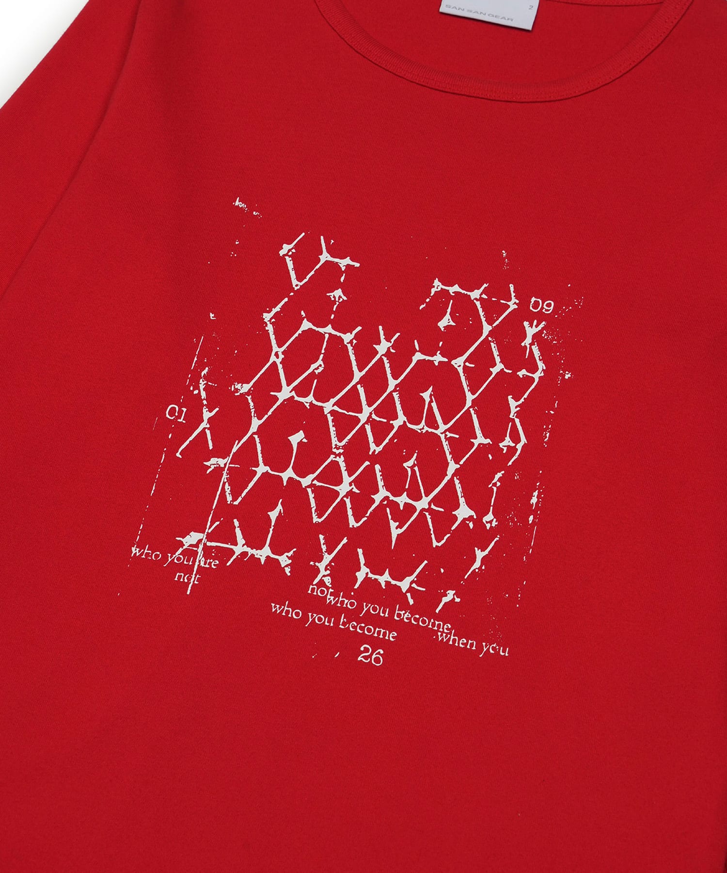 SAN SAN GEAR LATTICE T-SHIRT / サンサンギア ラティス Tシャツ RED 1