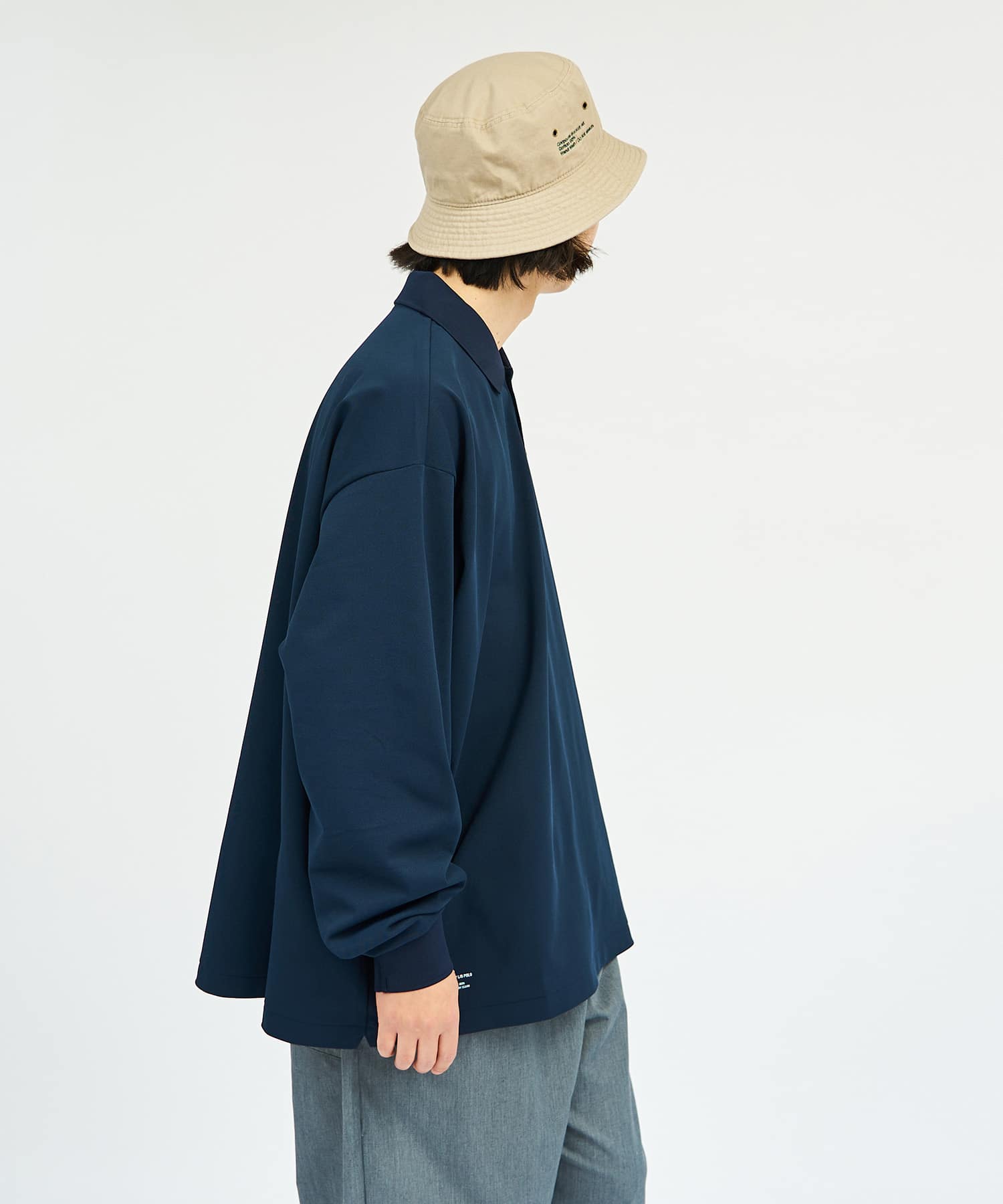 Fresh Service DRY PIQUE JERSEY L/S POLO / フレッシュサービス ドライピケジャージ長袖ポロ Navy M