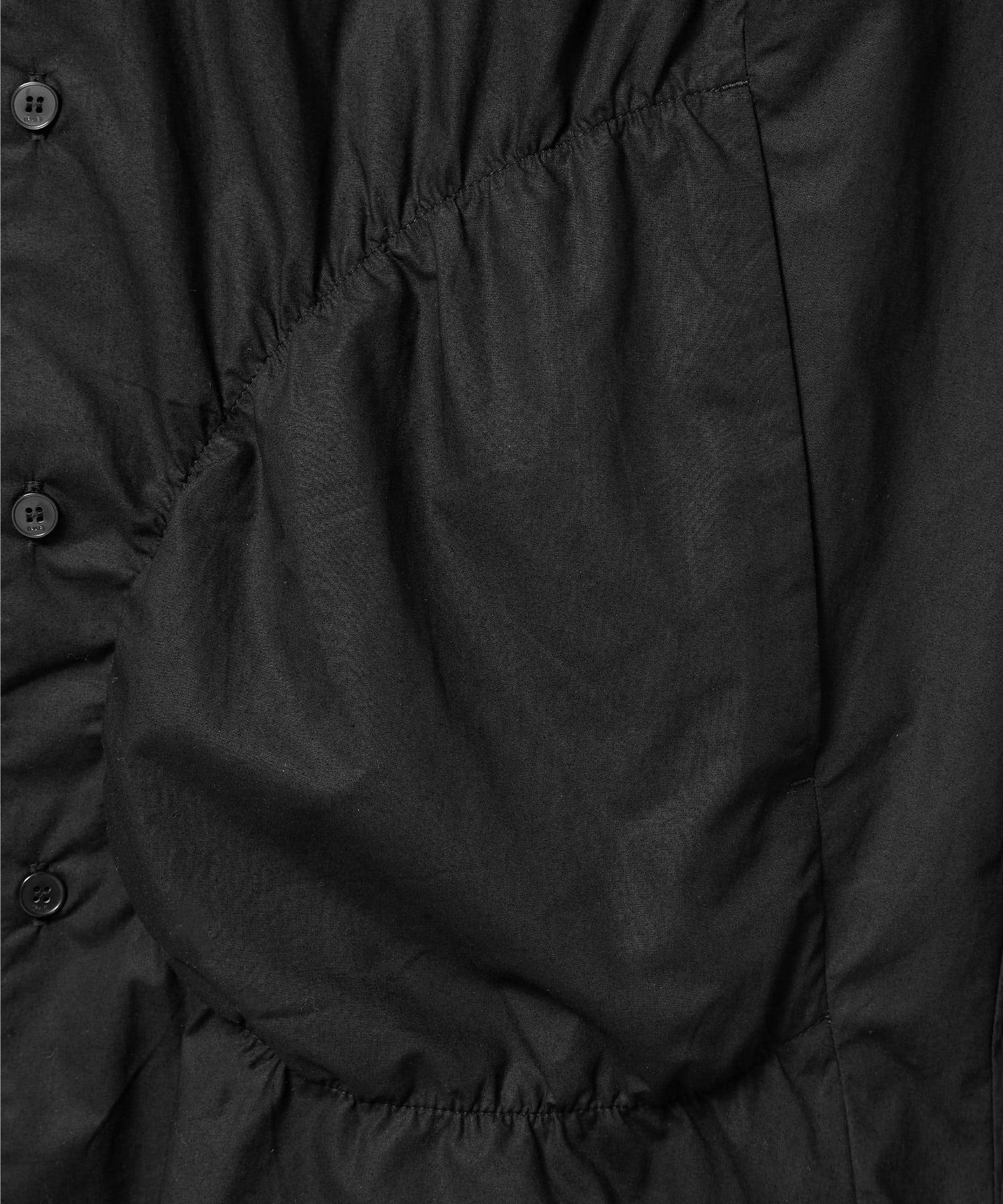 POST ARCHIVE FACTION (PAF) Shirring Shirt (2025) / ポストアーカイブファクション パフ シャーリング シャツ（2025） Black S