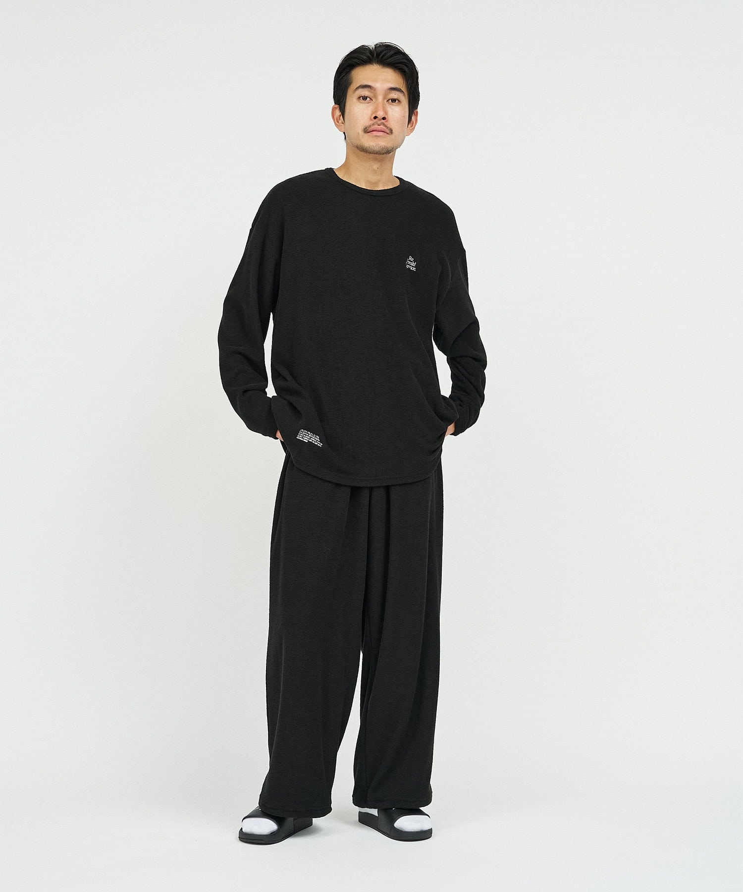 Fresh Service UTILITY PILE L/S SET-UP / フレッシュサービス ユーティリティ パイル L/S セットアップ Black M
