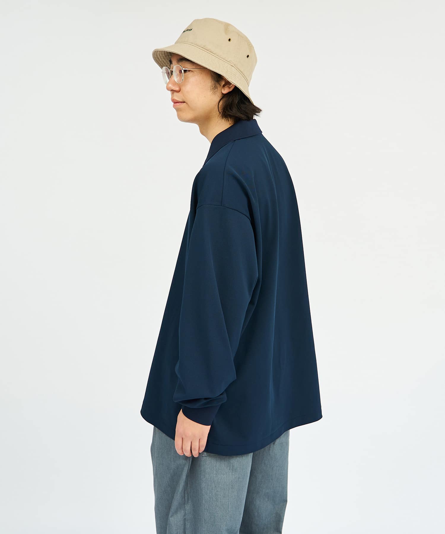 Fresh Service DRY PIQUE JERSEY L/S POLO / フレッシュサービス ドライピケジャージ長袖ポロ Navy M