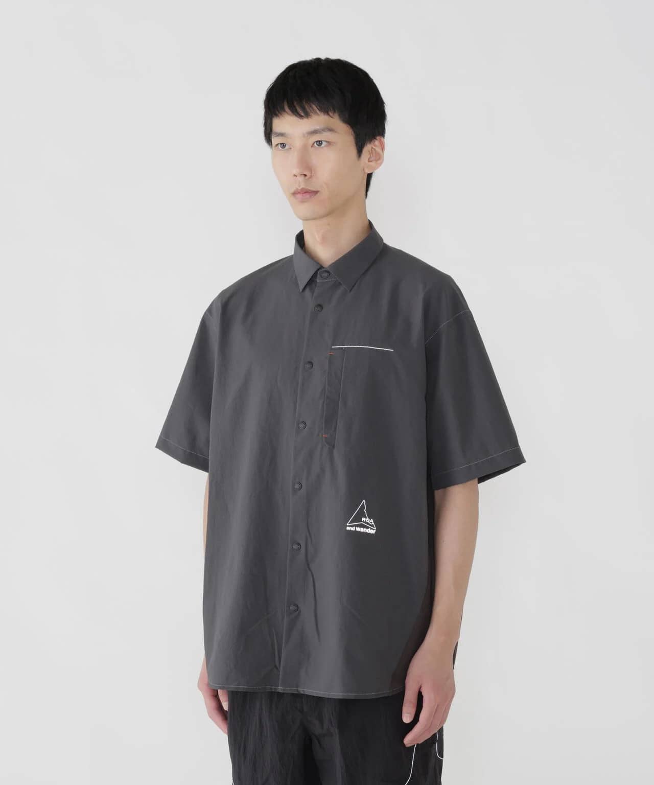 and wander ROA × and wander breathable shirt / アンドワンダー ロア × アンドワンダー ブリーザブルシャツ Black M