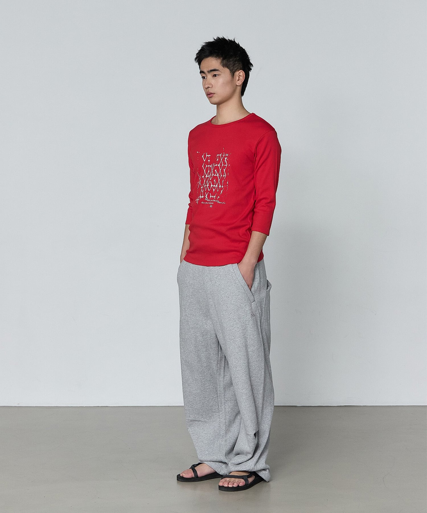 SAN SAN GEAR LATTICE T-SHIRT / サンサンギア ラティス Tシャツ RED 1