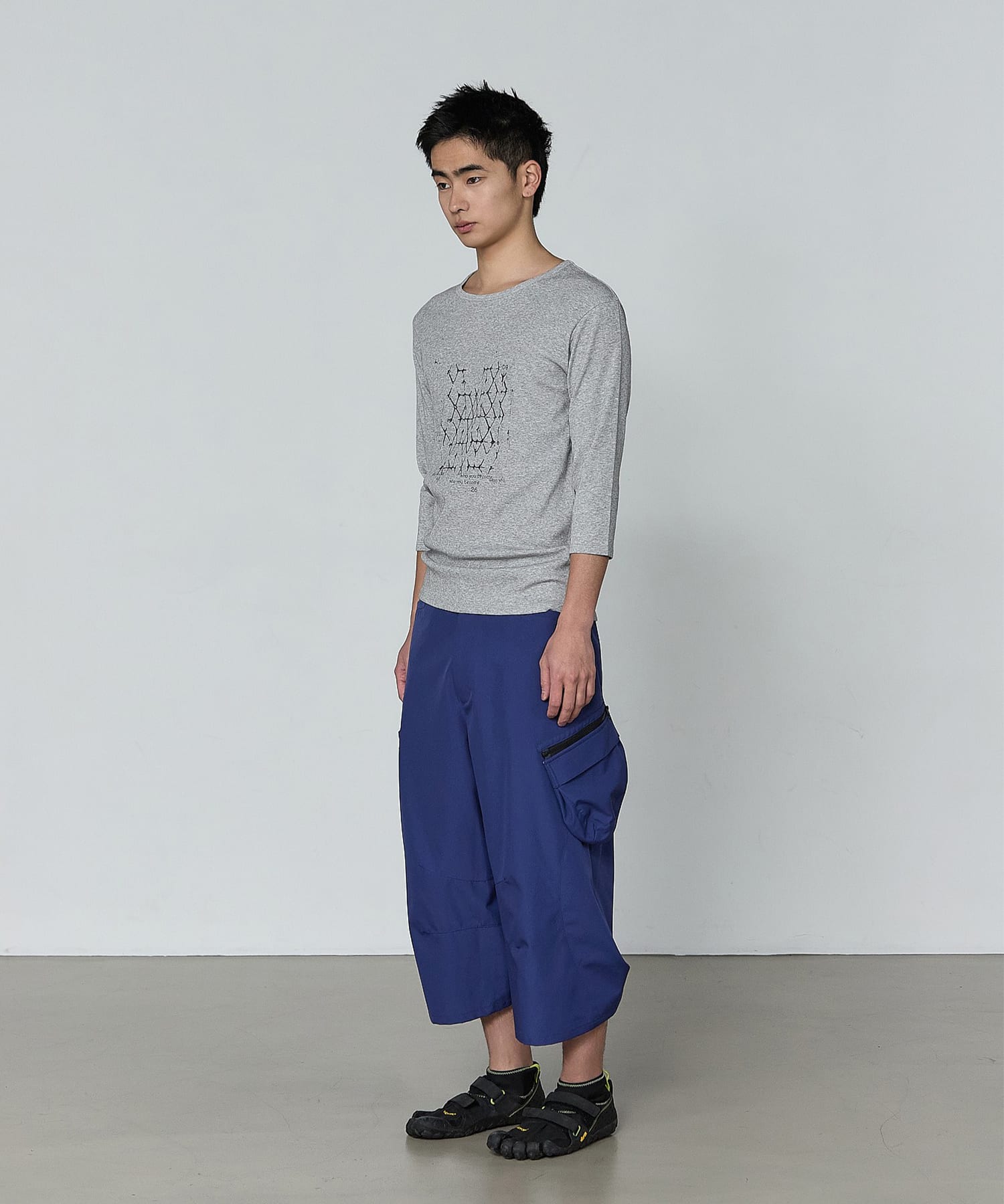 SAN SAN GEAR LATTICE T-SHIRT / サンサンギア ラティス Tシャツ GRAY 1