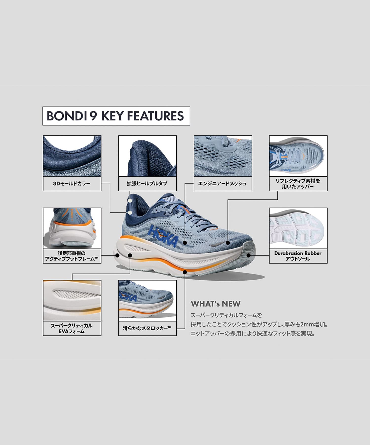 HOKA ONEONE BONDI 9 / ホカオネオネ BONDI 9 Black 27.0