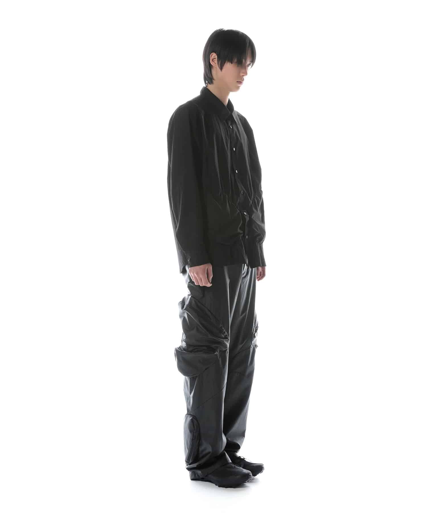 POST ARCHIVE FACTION (PAF) Shirring Shirt (2025) / ポストアーカイブファクション パフ シャーリング シャツ（2025） Black S