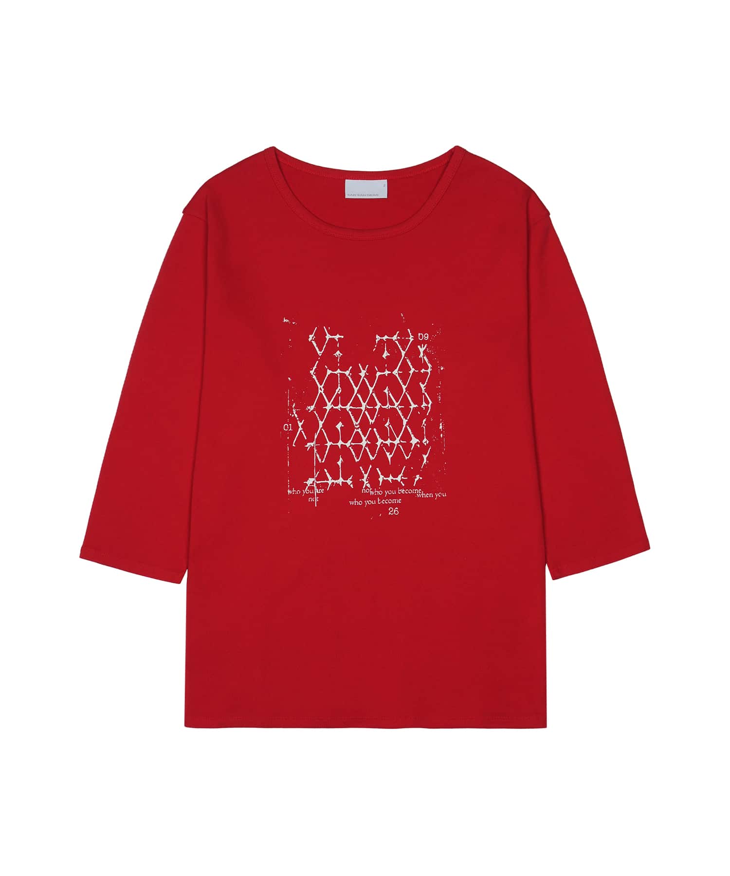 SAN SAN GEAR LATTICE T-SHIRT / サンサンギア ラティス Tシャツ RED 2