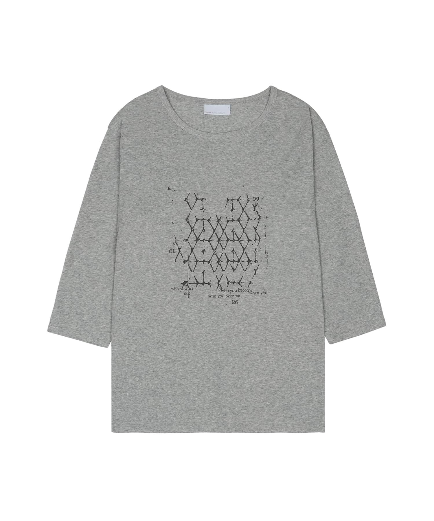 SAN SAN GEAR LATTICE T-SHIRT / サンサンギア ラティス Tシャツ GRAY 2