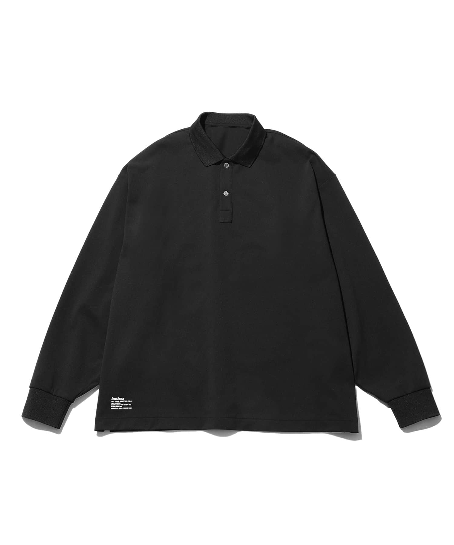 Fresh Service DRY PIQUE JERSEY L/S POLO / フレッシュサービス ドライピケジャージ長袖ポロ Black M