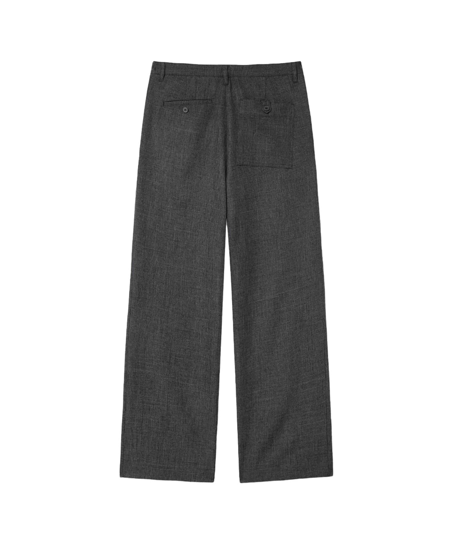 【新品未使用】ETHOSENS ラッセル編みピンタックスラックス 2 ETHOSENS(エトセンス)/Rhombus slacks/Iron black ウール生地の