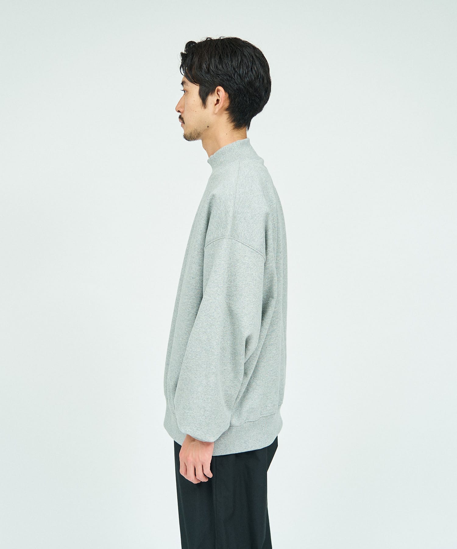 Fresh Service LIGHT OZ MOCK NECK SWEAT / フレッシュサービス ライトオンス モックネック スウェット Gray L