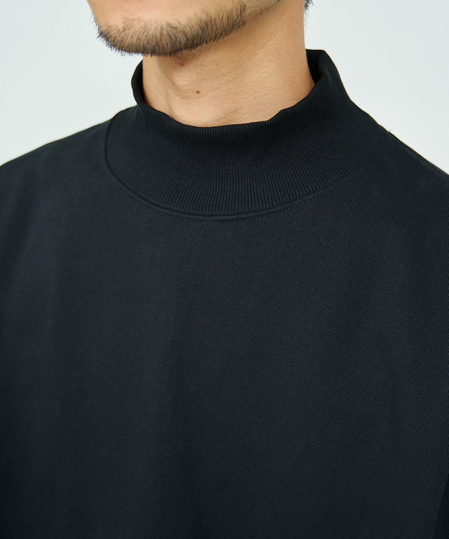 Fresh Service LIGHT OZ MOCK NECK SWEAT / フレッシュサービス ライトオンス モックネック スウェット Black M