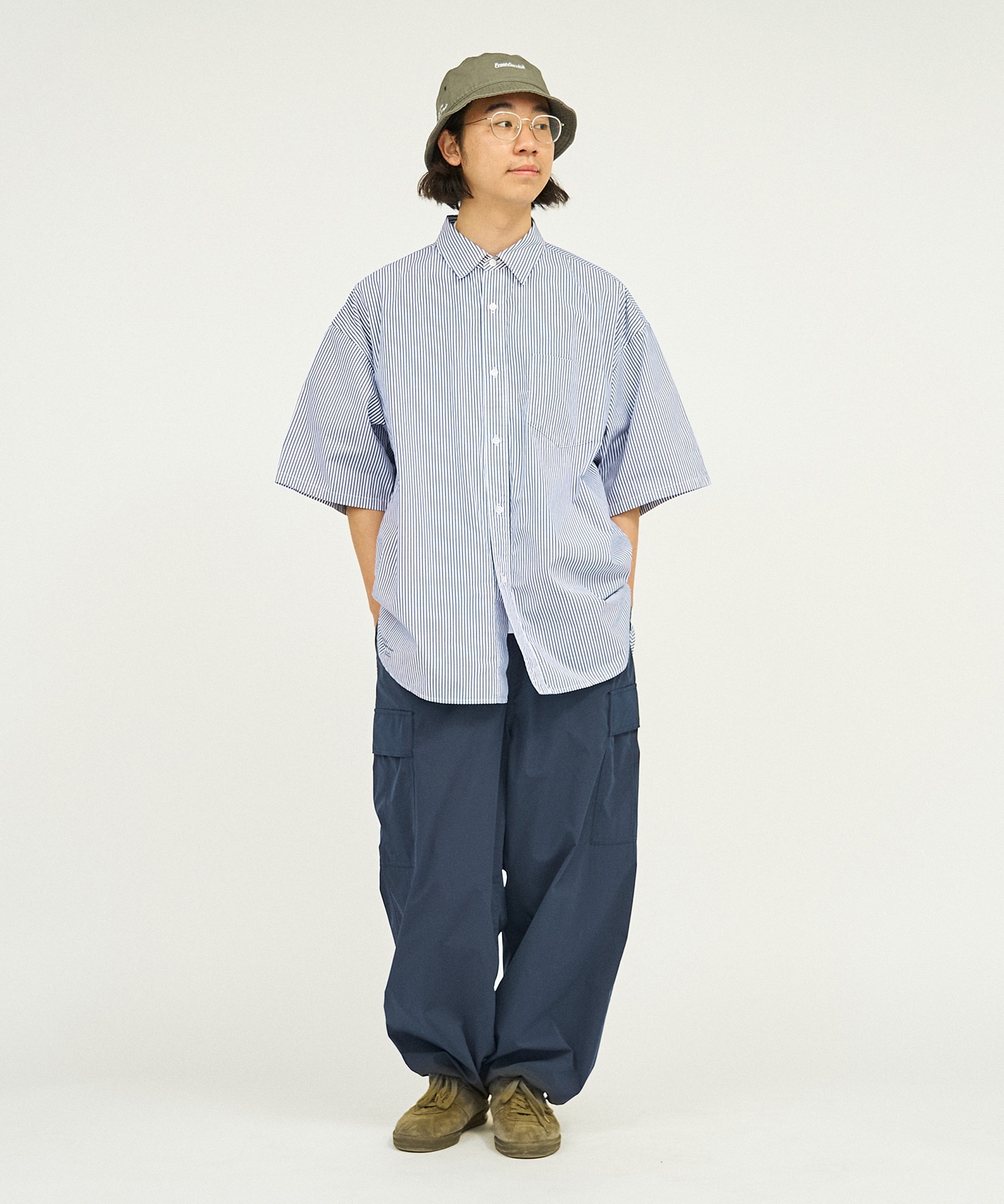 Fresh Service CORPORATE UNIFORM S/S SHIRT / フレッシュサービス コーポレート ユニフォーム S/S シャツ Blue S
