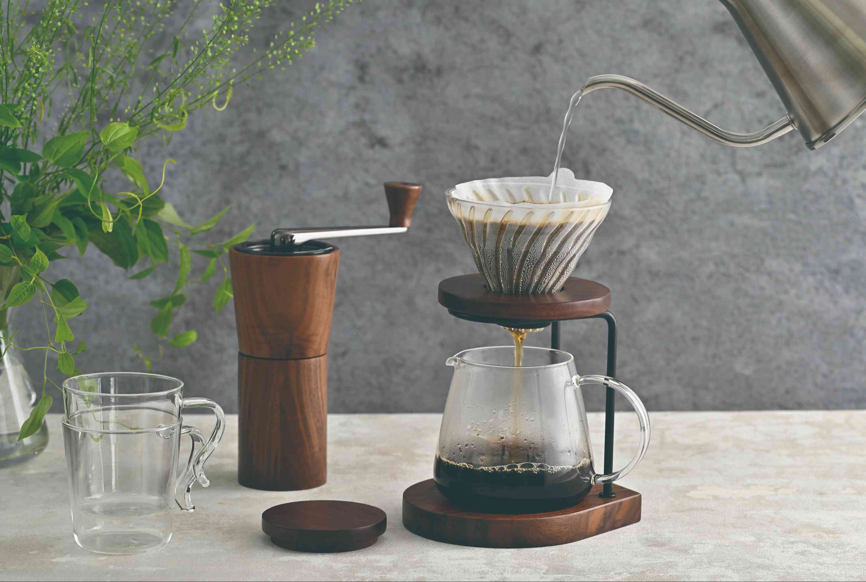 HARIO V60耐熱ガラス透過ドリッパー ウォールナット