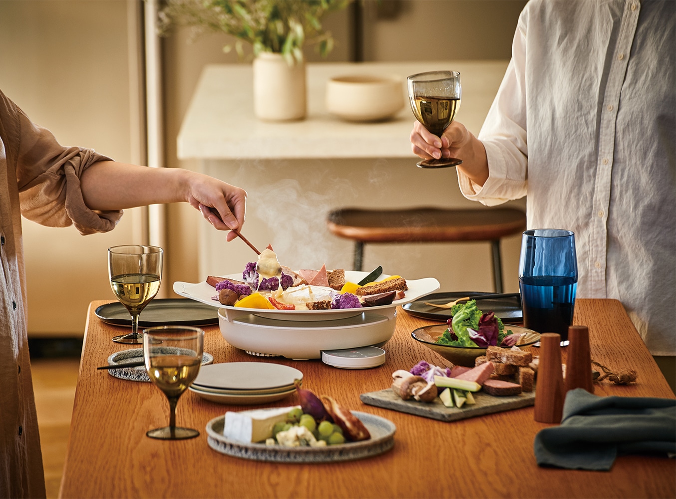 レコルト　卓上IHクッキンググリドル クリームホワイト IH Heater Cooking Griddle クリームホワイト