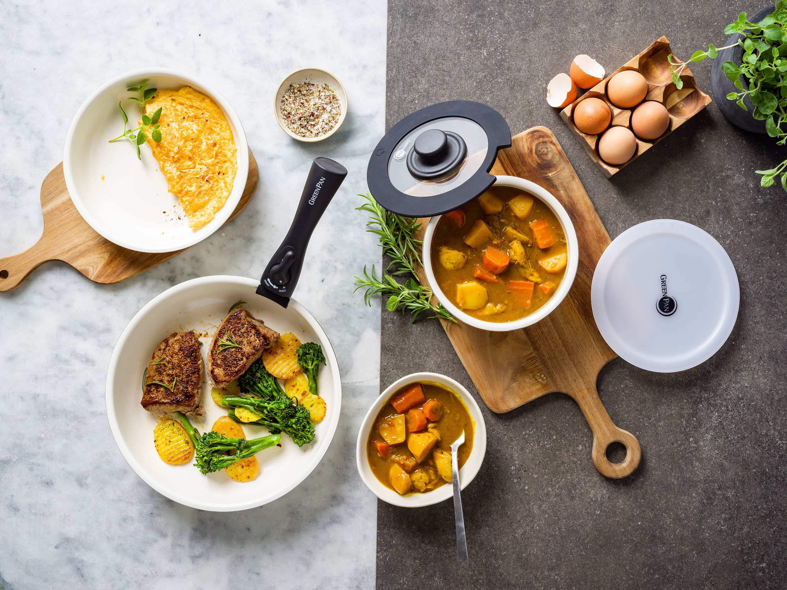 ●GREENPAN●クリックシェフコレクション★クリームホワイトセット8★ グリーンパン公式ショップ】 【新商品】クリックシェフ 8点セット