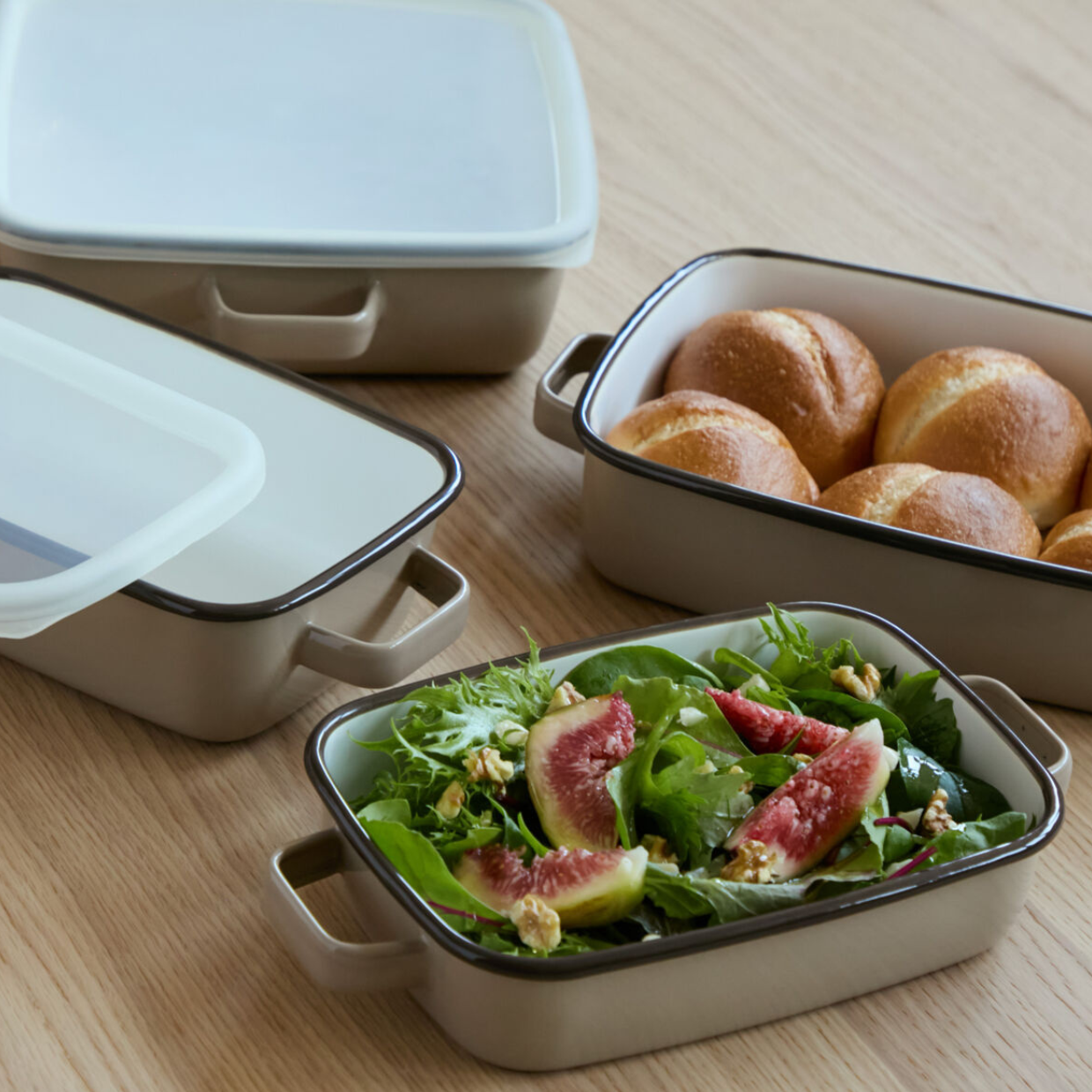 365methods ホーローオーブンディッシュ スクエア カフェオレ