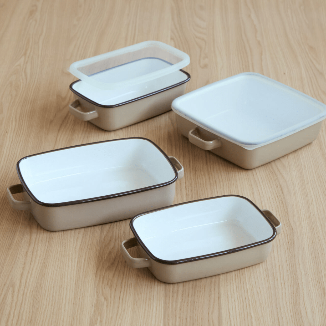 365methods ホーローオーブンディッシュ スクエア カフェオレ