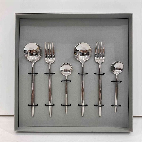 クチポール MOONミラー　デザート6点セット  BOX（グレー）あり（Cutipol MOON Mirror）MO-2g BOX（グレー）