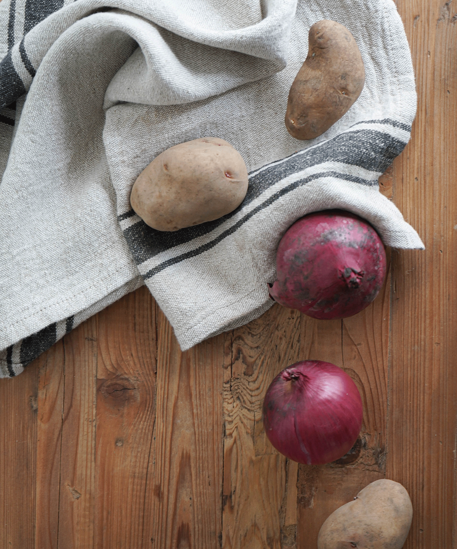 Sankara.(サンカラ) ストライプ ディッシュクロス ブラック ブラック