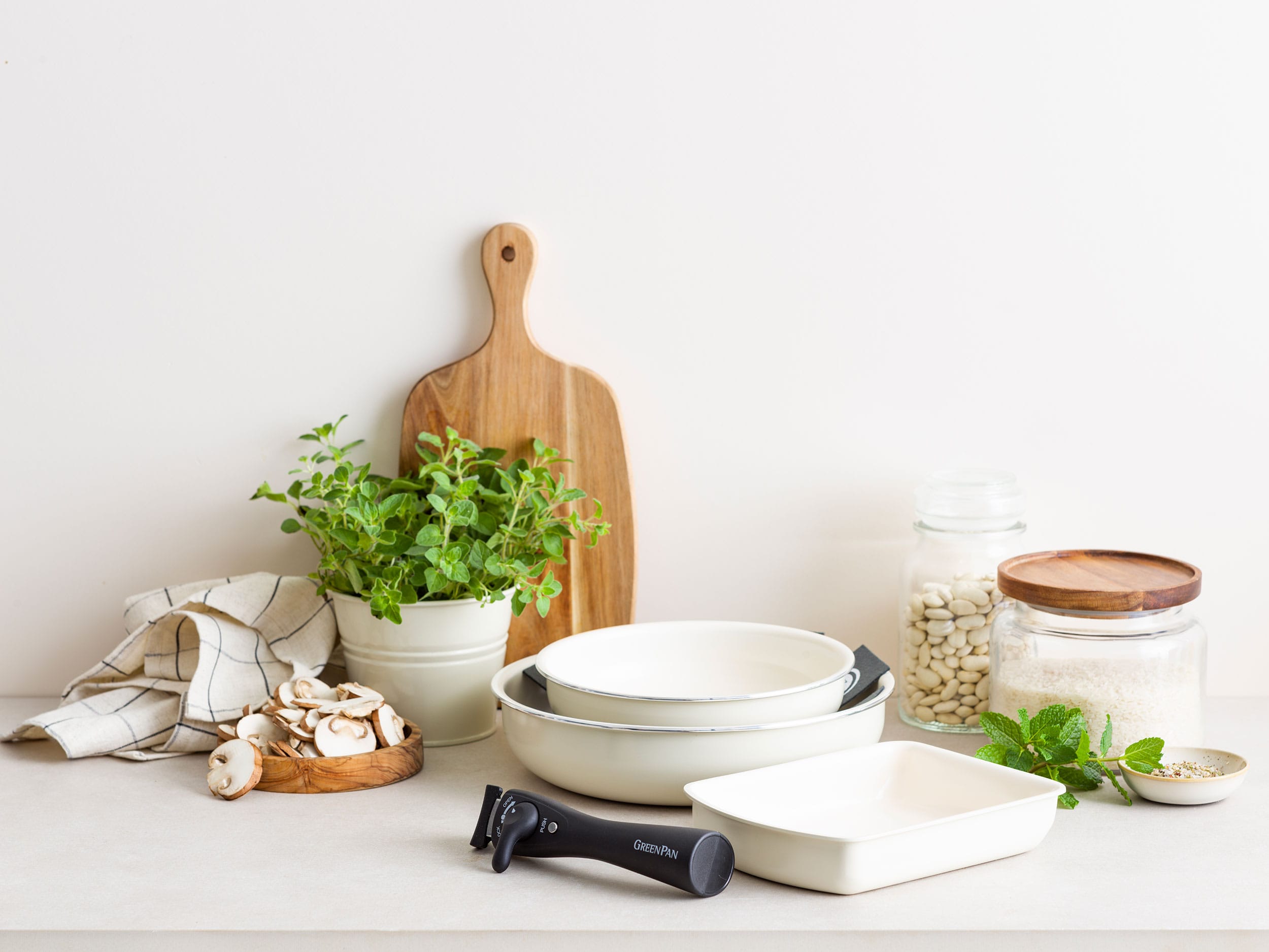 グリーンパン クリックシェフ 5点セット クリームホワイト