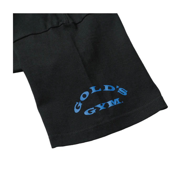 ゴールドジム　バックプリントTシャツ(ターミネーターロゴ) ブラック/ブルー M