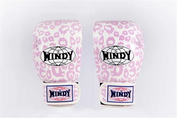 WINDY　BGVH　トレーニンググローブ(テープ式) ヒョウ柄　ピンク/白(特注カラー) 8oz