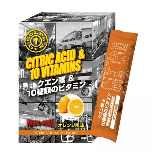 GOLD'S GYM クエン酸&10種類のビタミン オレンジ風味 10g×14本