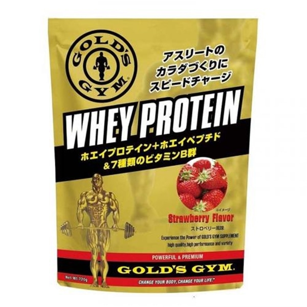 GOLD'S GYM ホエイプロテイン+ホエイペプチド&ビタミン 720g ストロベリー風味