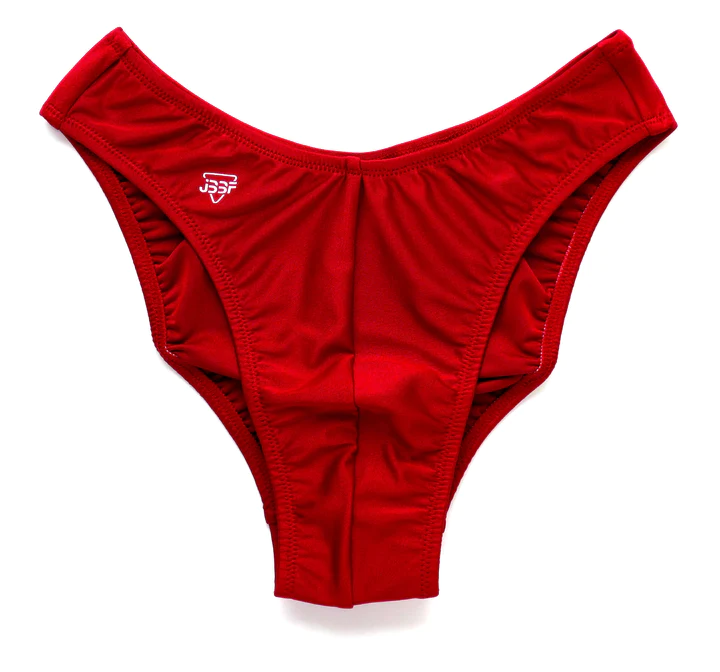 JBBF公認　5㎝幅ボディビルポージングトランクス　赤 赤 S
