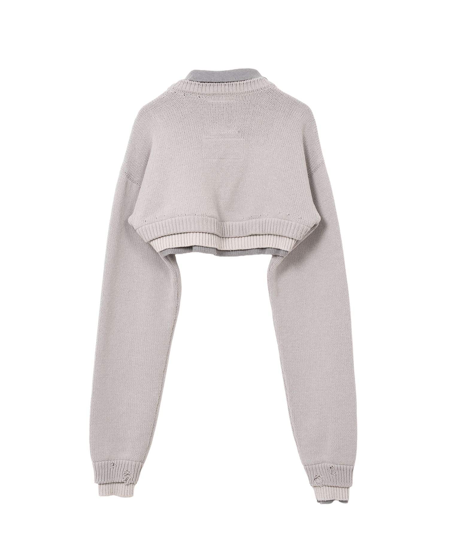 Maison MIHARA YASUHIRO(ミハラヤスヒロ)/Layered Cropped Zip-up Hoodie/GREY GREY 36