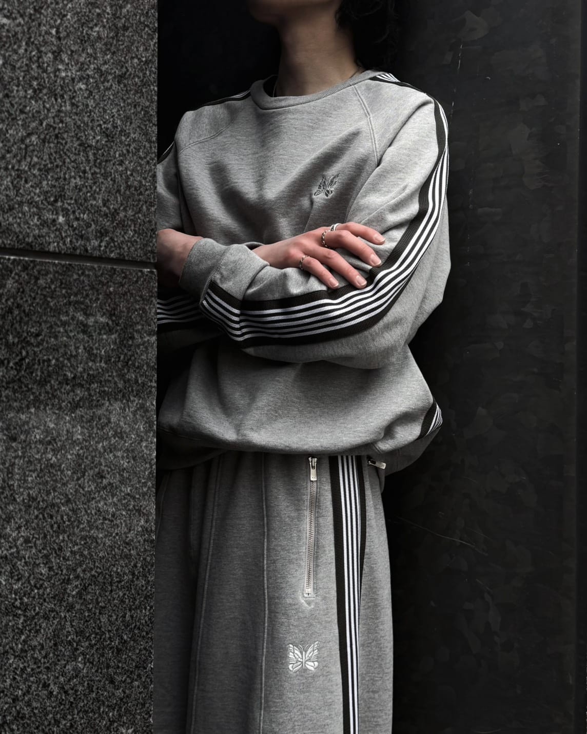 【EXCLUSIVE ITEM】NEEDLES(ニードルズ)/Track Crew Neck Shirt/GREY GREY M