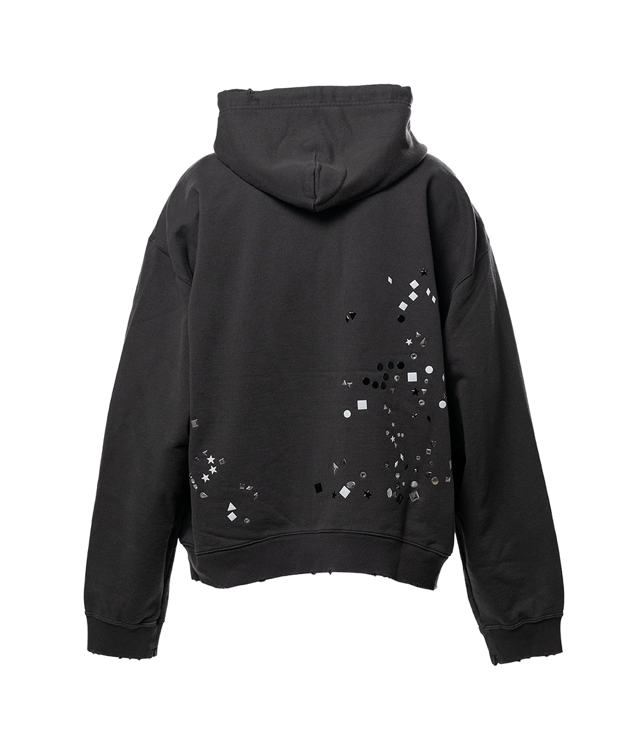 Maison MIHARA YASUHIRO(ミハラヤスヒロ)/Embellished Sticker Zip-Up Hoodie/BLACK BLACK 46
