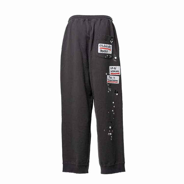 Maison MIHARA YASUHIRO(ミハラヤスヒロ)/Embellished Sticker Sweat Pants/BLACK BLACK 44