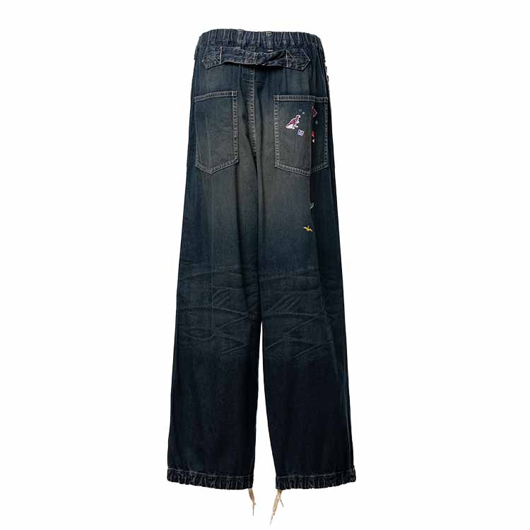 Maison MIHARA YASUHIRO(ミハラヤスヒロ)/Kids Sticker Printed Baker Denim Pants/BLACK BLACK 44