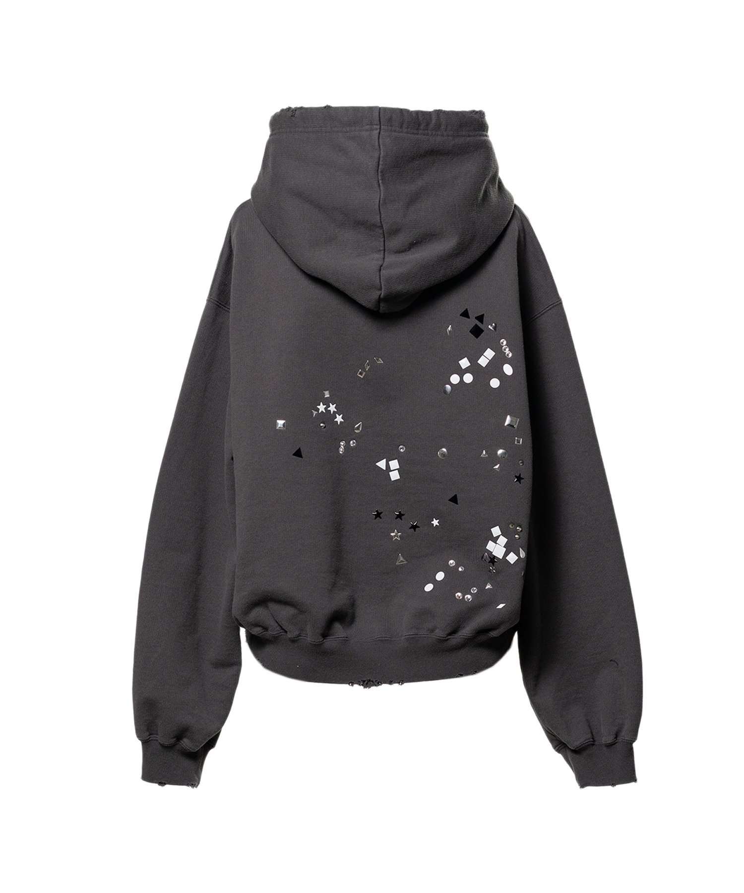 Maison MIHARA YASUHIRO(ミハラヤスヒロ)/Embellished Sticker Hoodie/BLACK BLACK 36