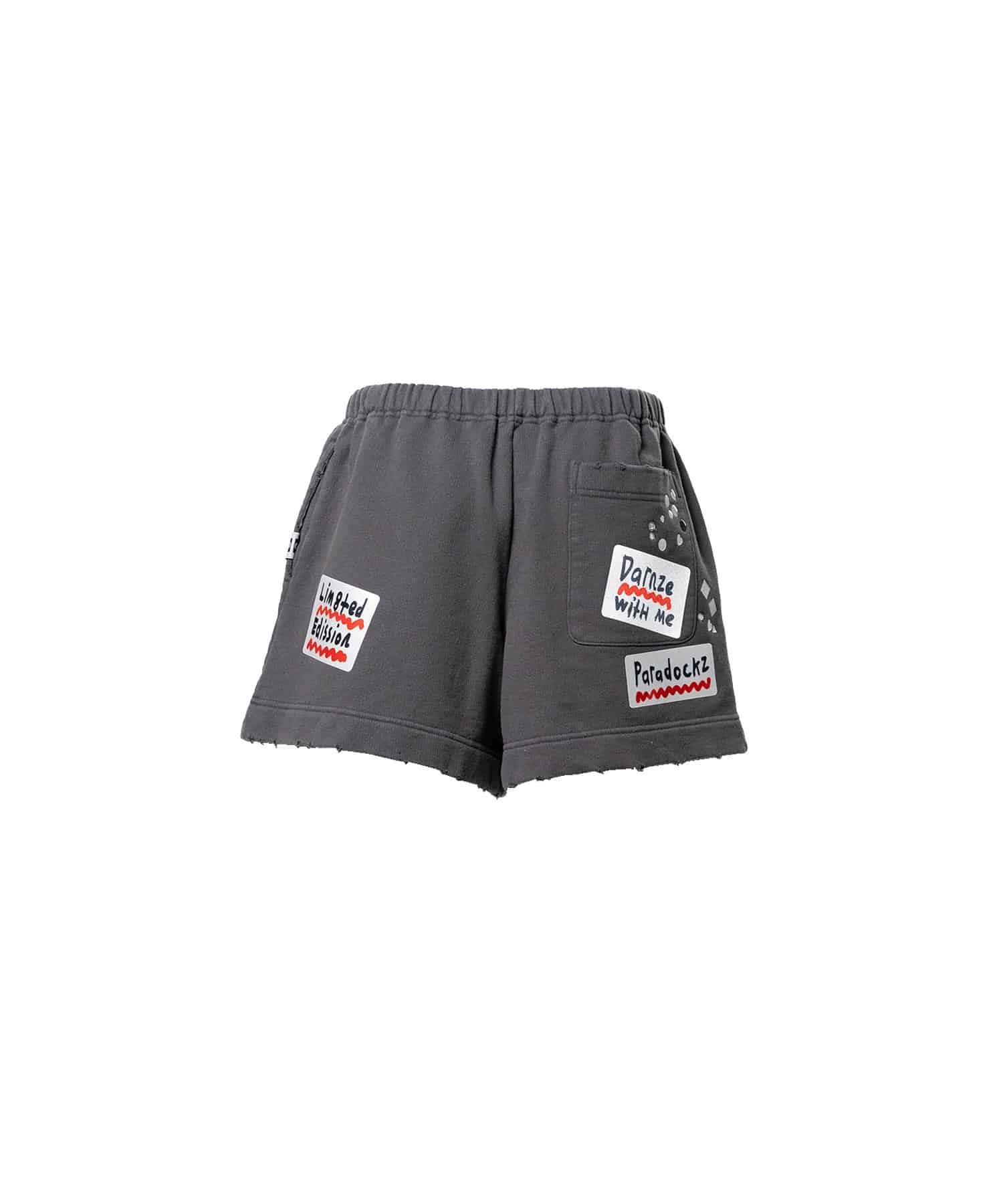 Maison MIHARA YASUHIRO(ミハラヤスヒロ)/Embellished Sticker Sweat Shorts/BLACK BLACK 36
