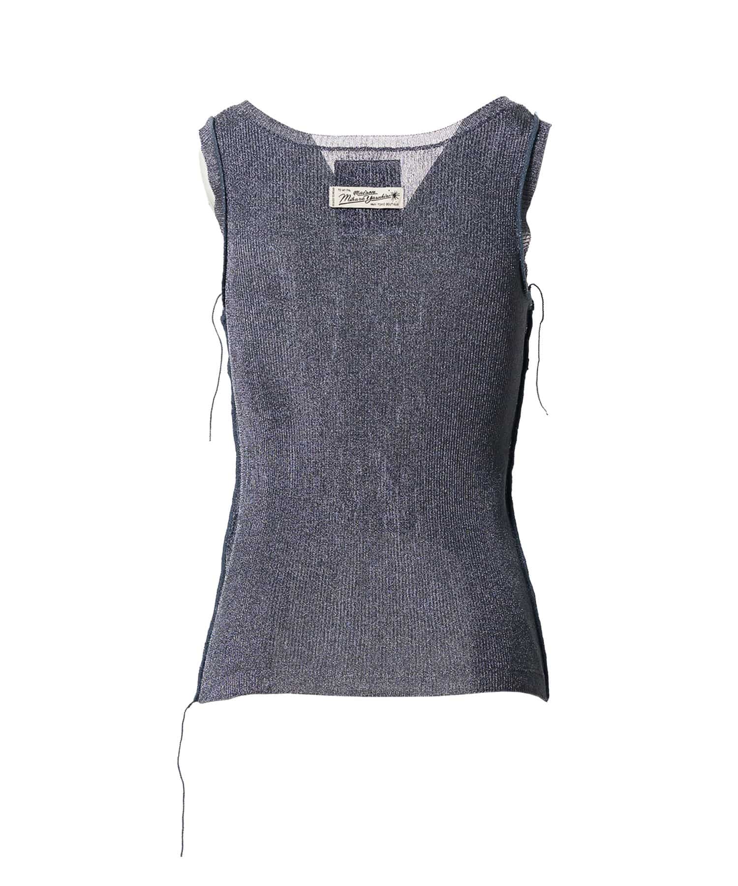 Maison MIHARA YASUHIRO(ミハラヤスヒロ)/Inside-Out Glitter Knit Tank-top/BLUE BLUE 36